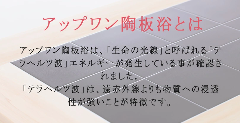 アップワン 陶板浴ベッド テラヘルツ波イメージ